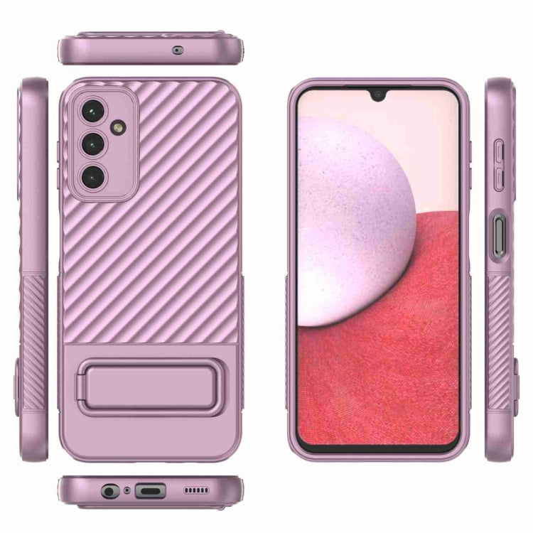 For Samsung Galaxy A14 5G Wavy Texture TPU Phone Case with Lens Film