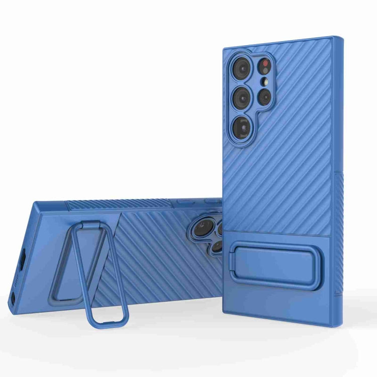 For Samsung Galaxy S23 Ultra 5G Wavy Texture TPU Phone Case with Lens Film