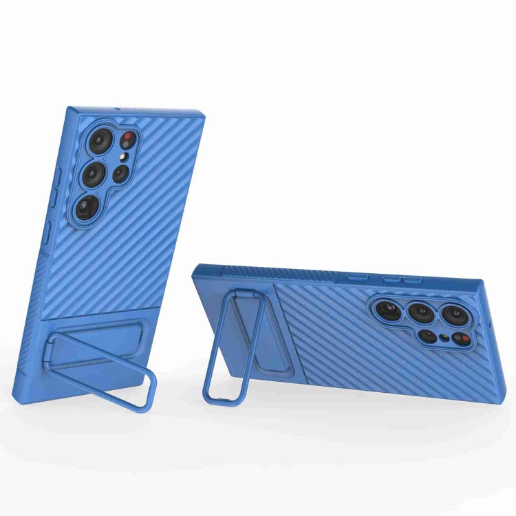 For Samsung Galaxy S23 Ultra 5G Wavy Texture TPU Phone Case with Lens Film