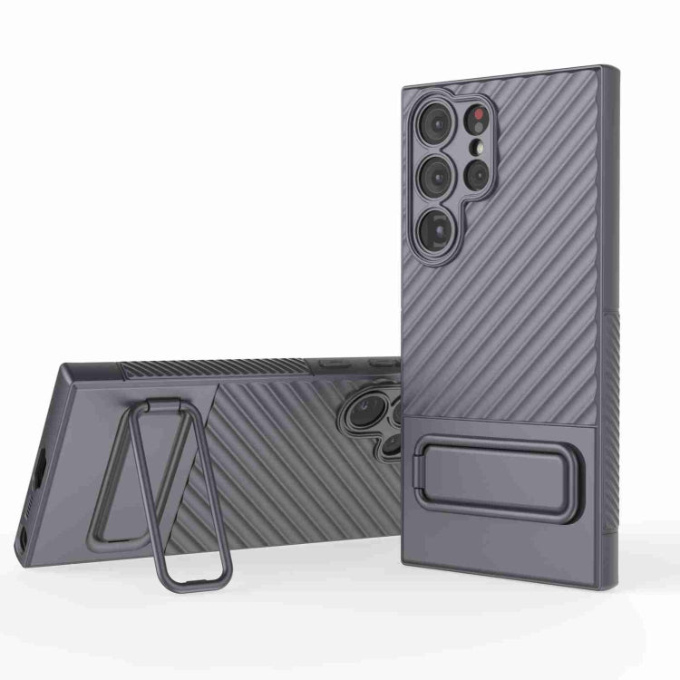 For Samsung Galaxy S23 Ultra 5G Wavy Texture TPU Phone Case with Lens Film