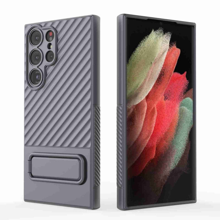 For Samsung Galaxy S23 Ultra 5G Wavy Texture TPU Phone Case with Lens Film