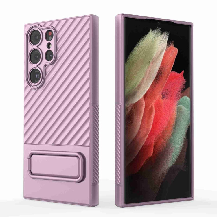 For Samsung Galaxy S23 Ultra 5G Wavy Texture TPU Phone Case with Lens Film