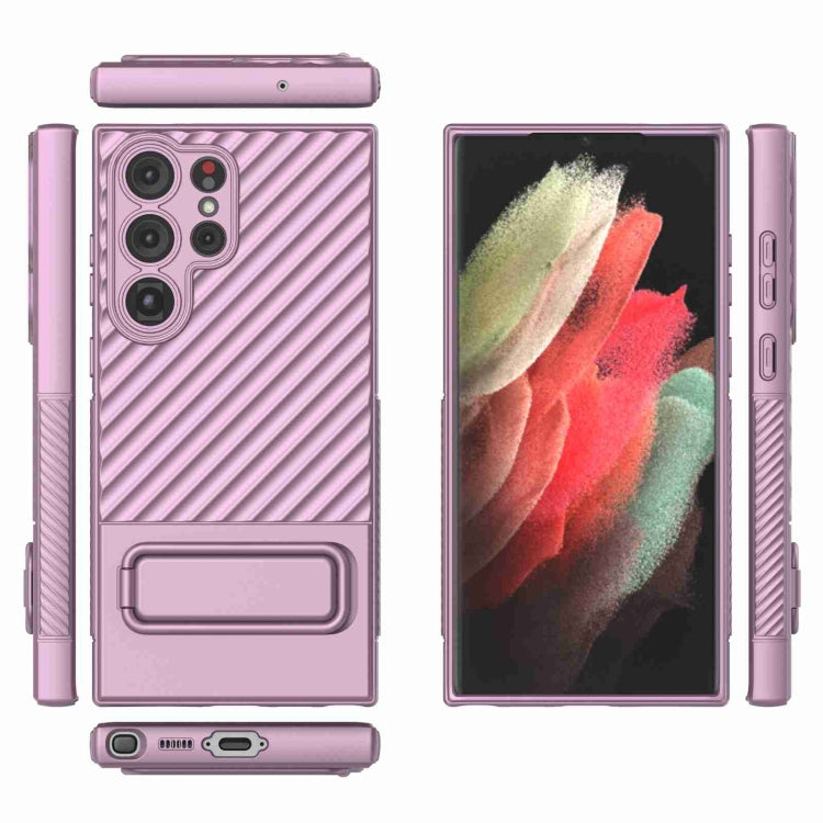 For Samsung Galaxy S23 Ultra 5G Wavy Texture TPU Phone Case with Lens Film