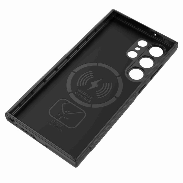 For Samsung Galaxy S23 Ultra 5G Wavy Texture TPU Phone Case with Lens Film