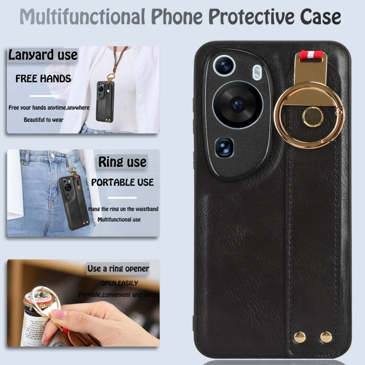 For Huawei P60 Art Wristband Leather Back Phone Case