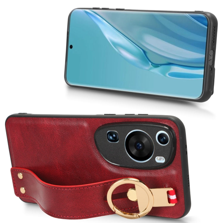 For Huawei P60 Art Wristband Leather Back Phone Case