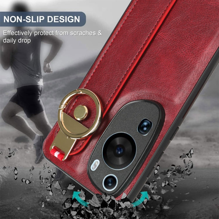 For Huawei P60 Art Wristband Leather Back Phone Case