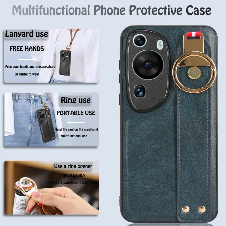 For Huawei P60 Art Wristband Leather Back Phone Case