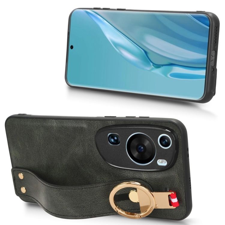 For Huawei P60 Art Wristband Leather Back Phone Case