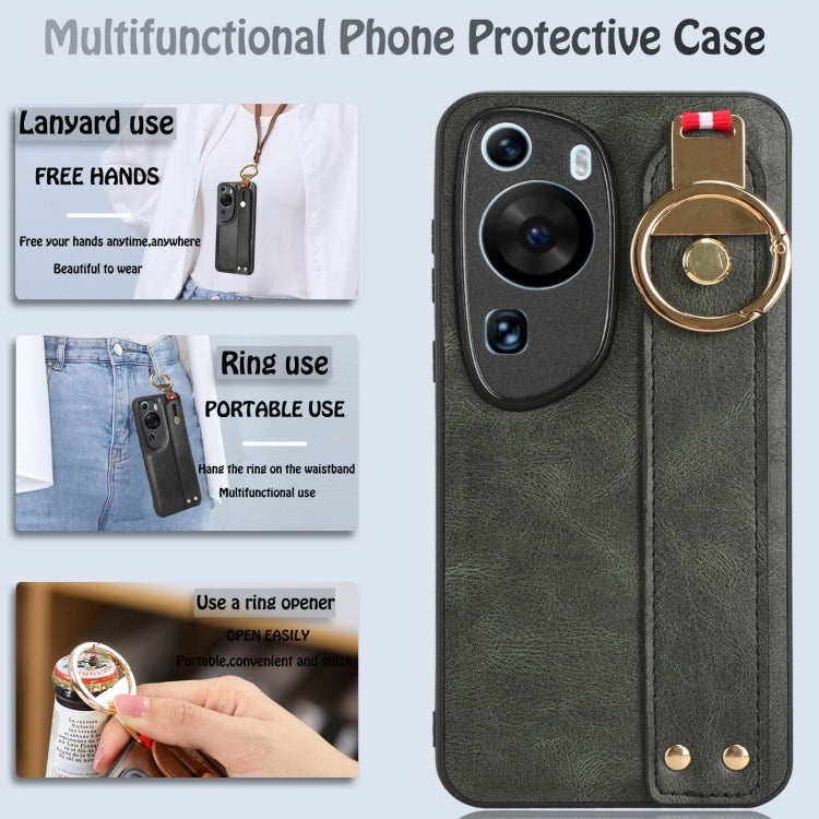 For Huawei P60 Art Wristband Leather Back Phone Case