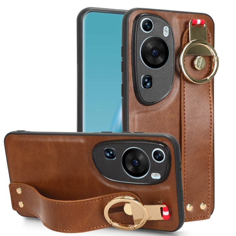 For Huawei P60 Art Wristband Leather Back Phone Case