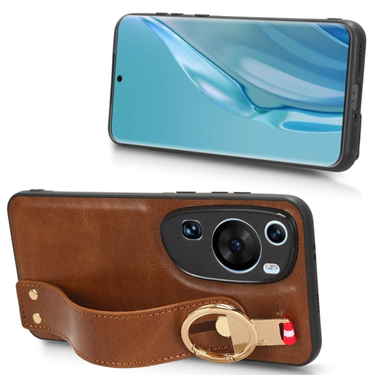 For Huawei P60 Art Wristband Leather Back Phone Case