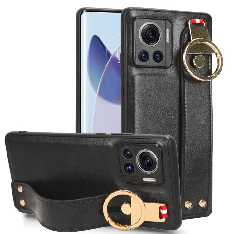 For Motorola Edge 30 Ultra Wristband Leather Back Phone Case