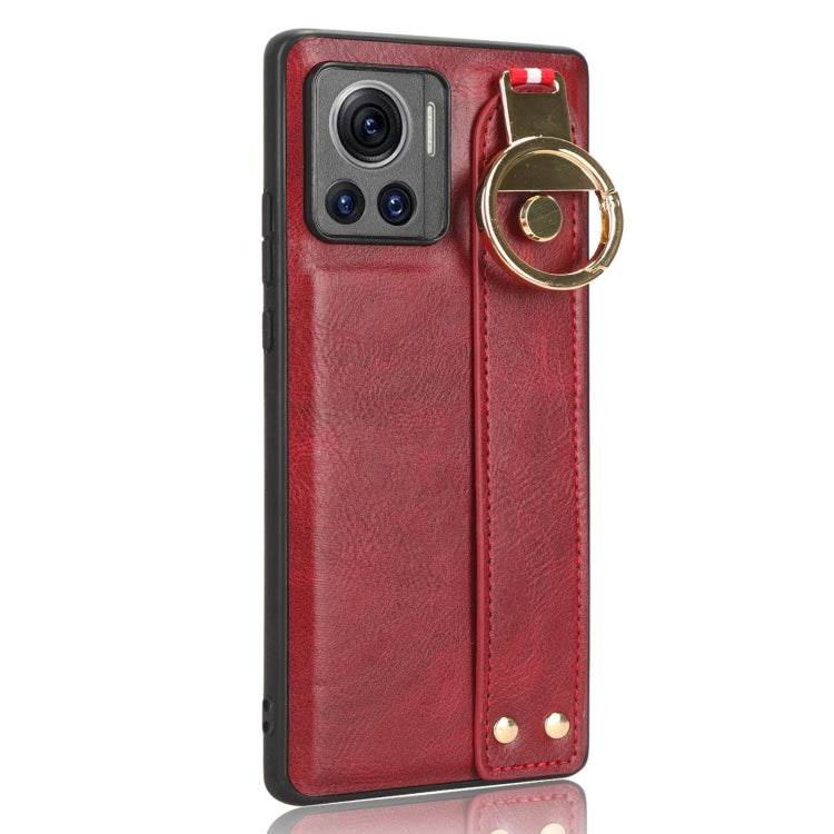 For Motorola Edge 30 Ultra Wristband Leather Back Phone Case