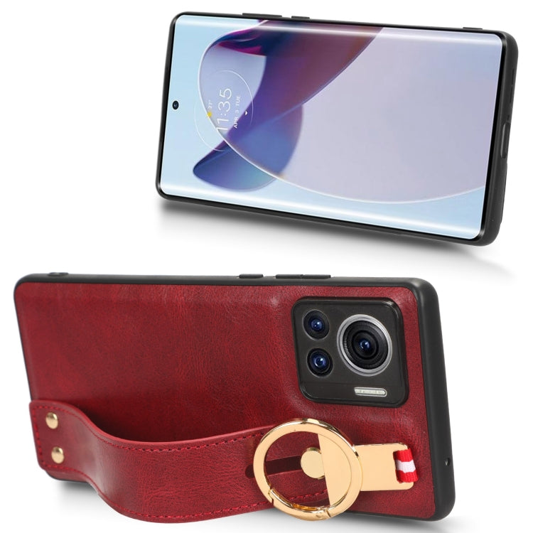 For Motorola Edge 30 Ultra Wristband Leather Back Phone Case