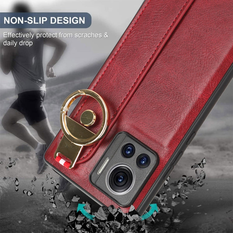 For Motorola Edge 30 Ultra Wristband Leather Back Phone Case