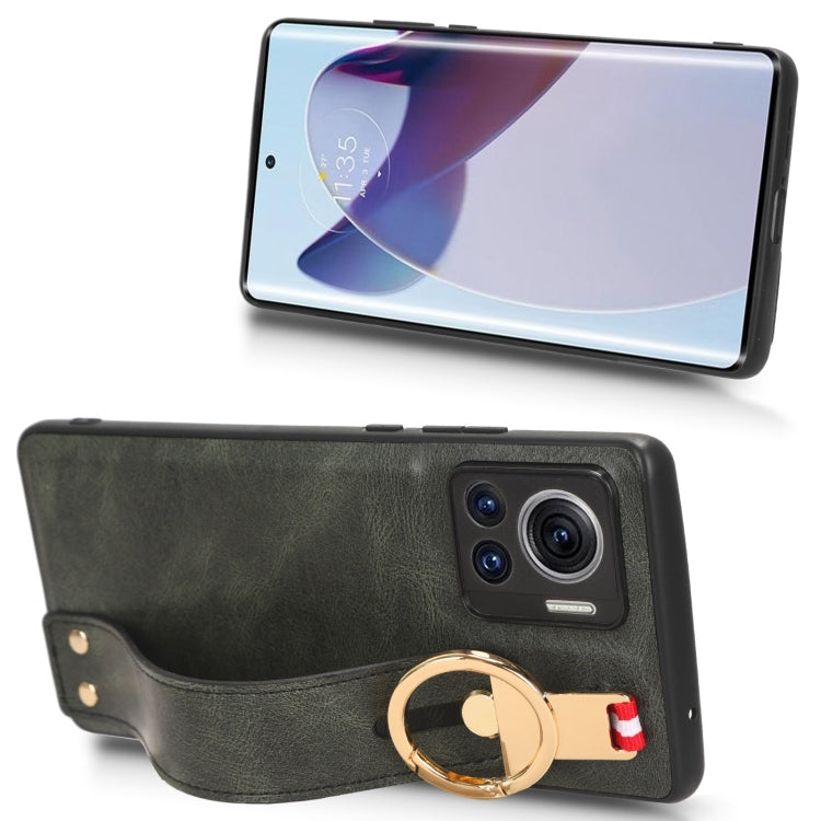 For Motorola Edge 30 Ultra Wristband Leather Back Phone Case