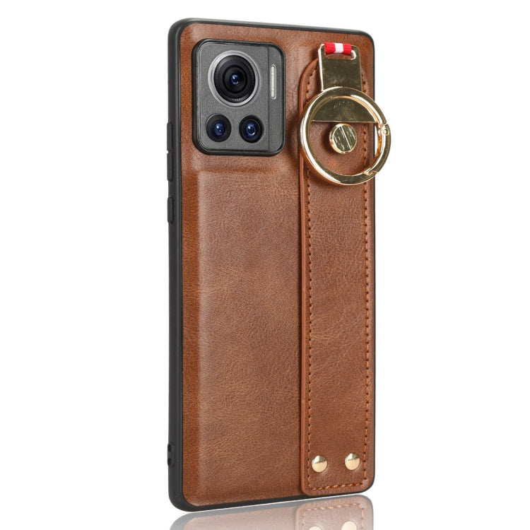 For Motorola Edge 30 Ultra Wristband Leather Back Phone Case