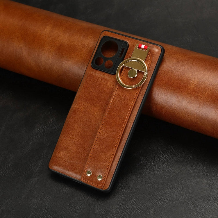 For Motorola Edge 30 Ultra Wristband Leather Back Phone Case
