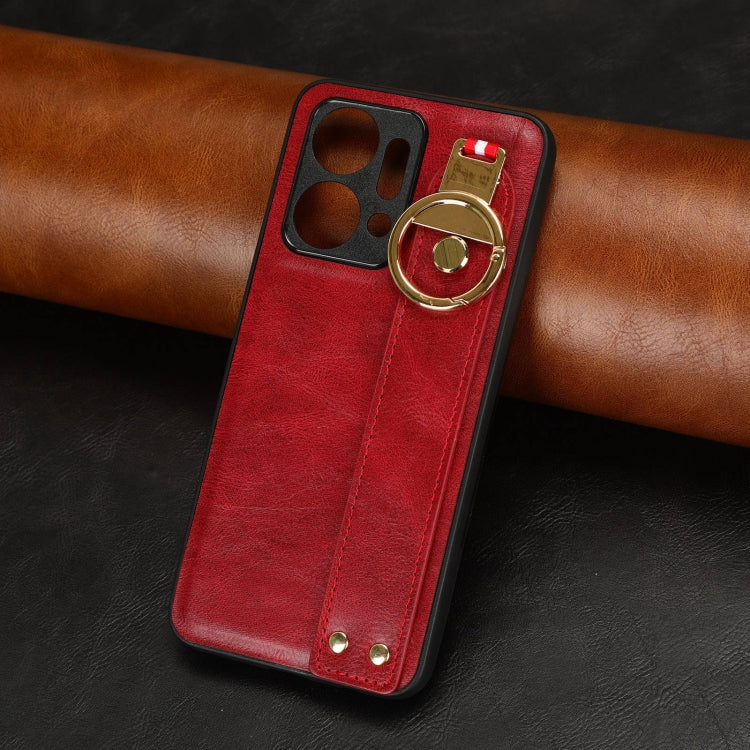 For Honor X7A Wristband Leather Back Phone Case