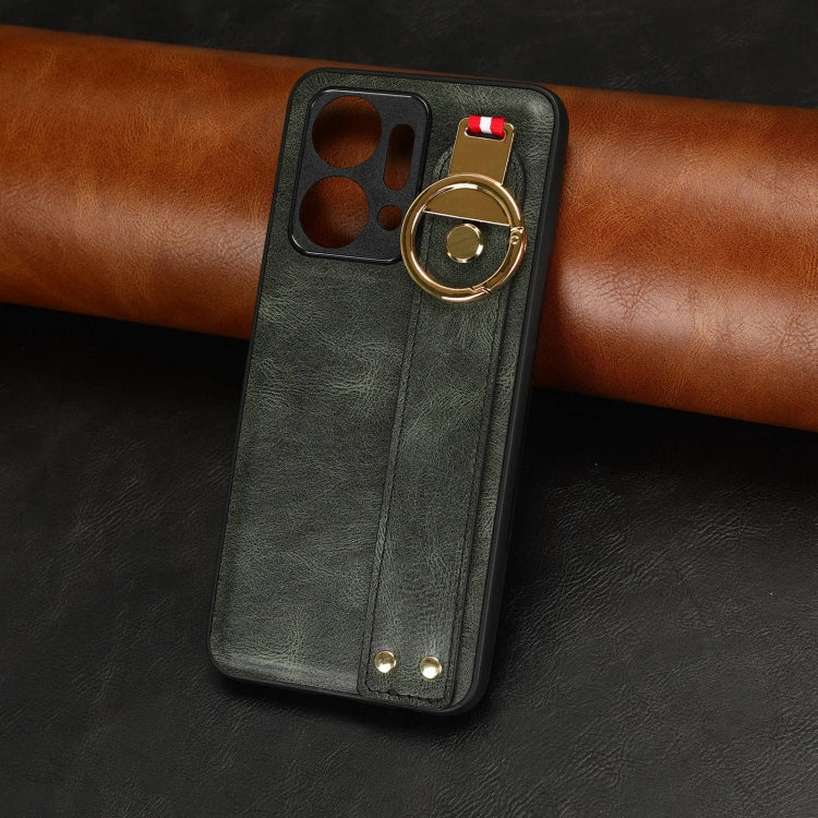 For Honor X7A Wristband Leather Back Phone Case
