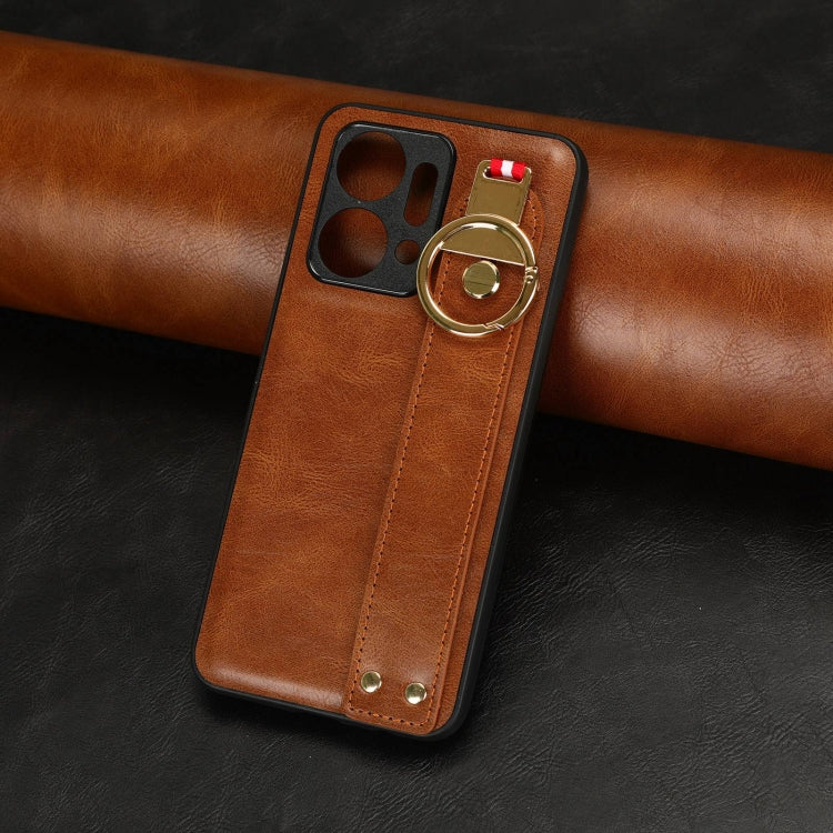 For Honor X7A Wristband Leather Back Phone Case