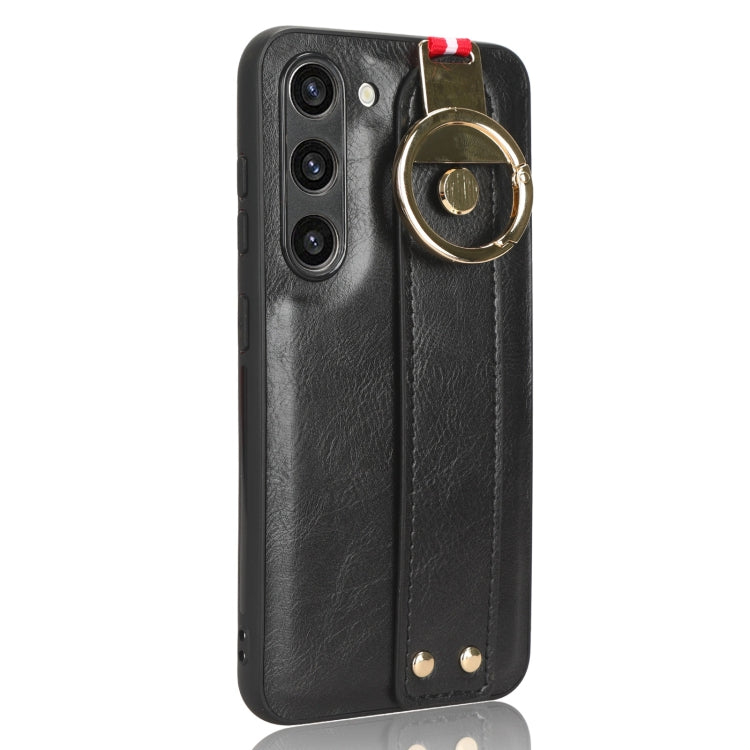 For Samsung Galaxy S23 5G Wristband Leather Back Phone Case