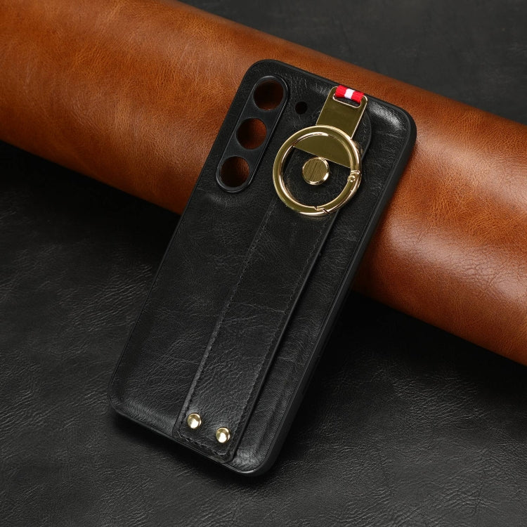 For Samsung Galaxy S23 5G Wristband Leather Back Phone Case