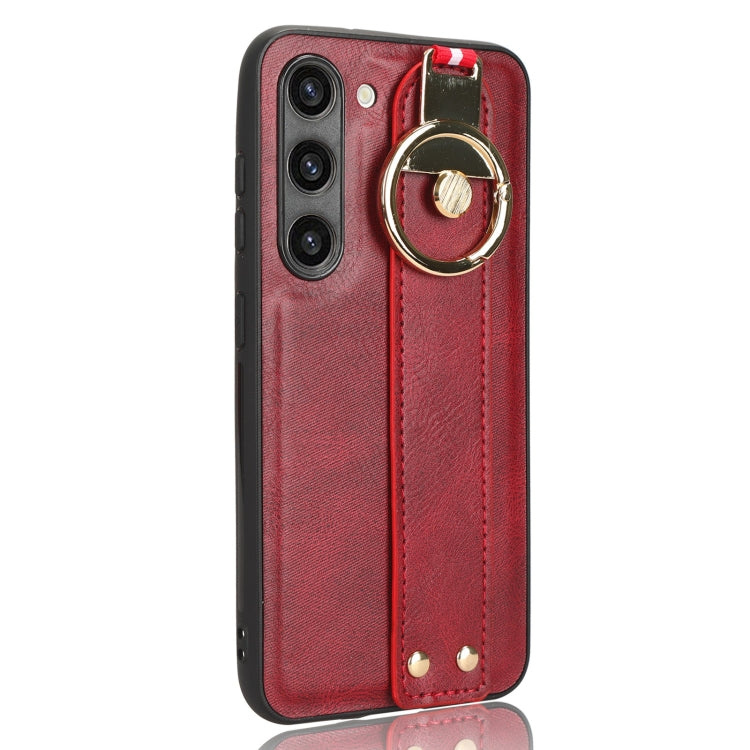 For Samsung Galaxy S23 5G Wristband Leather Back Phone Case