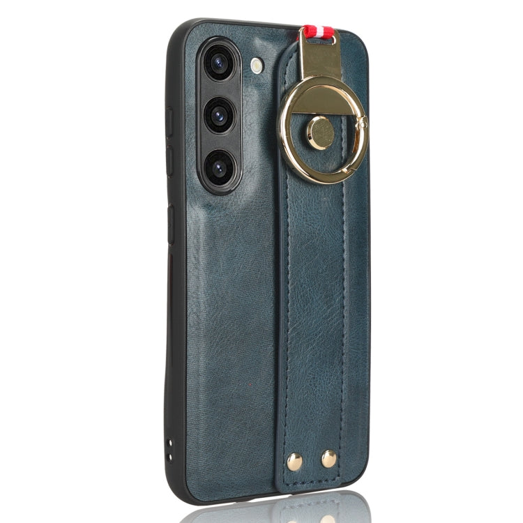 For Samsung Galaxy S23 5G Wristband Leather Back Phone Case