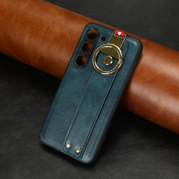 For Samsung Galaxy S23 5G Wristband Leather Back Phone Case