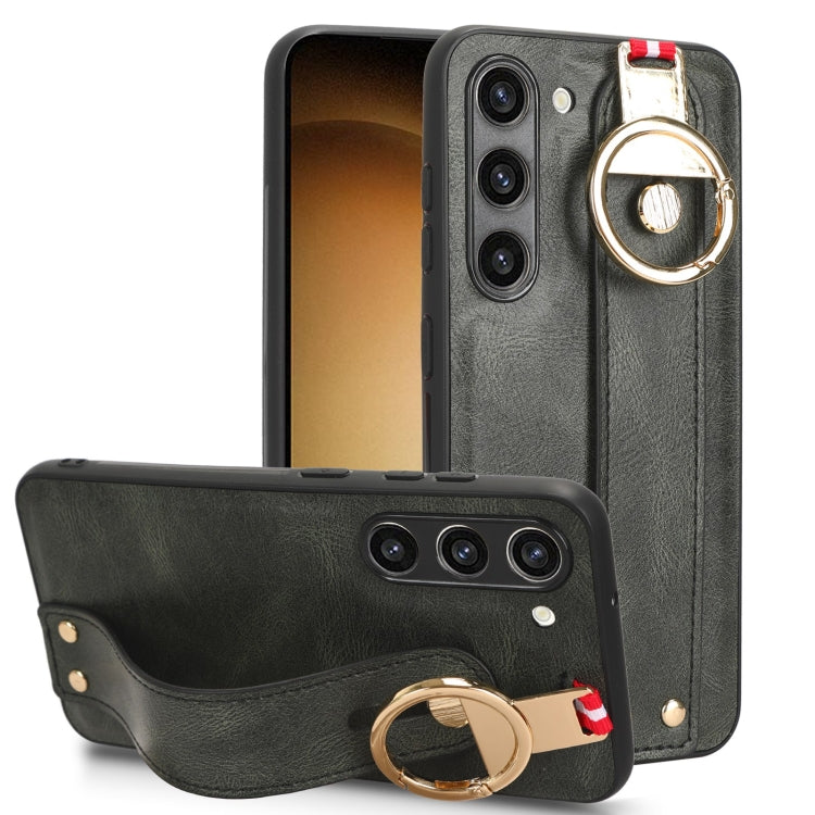 For Samsung Galaxy S23 5G Wristband Leather Back Phone Case