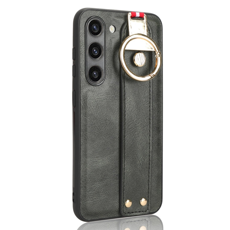 For Samsung Galaxy S23 5G Wristband Leather Back Phone Case