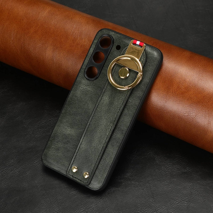 For Samsung Galaxy S23 5G Wristband Leather Back Phone Case