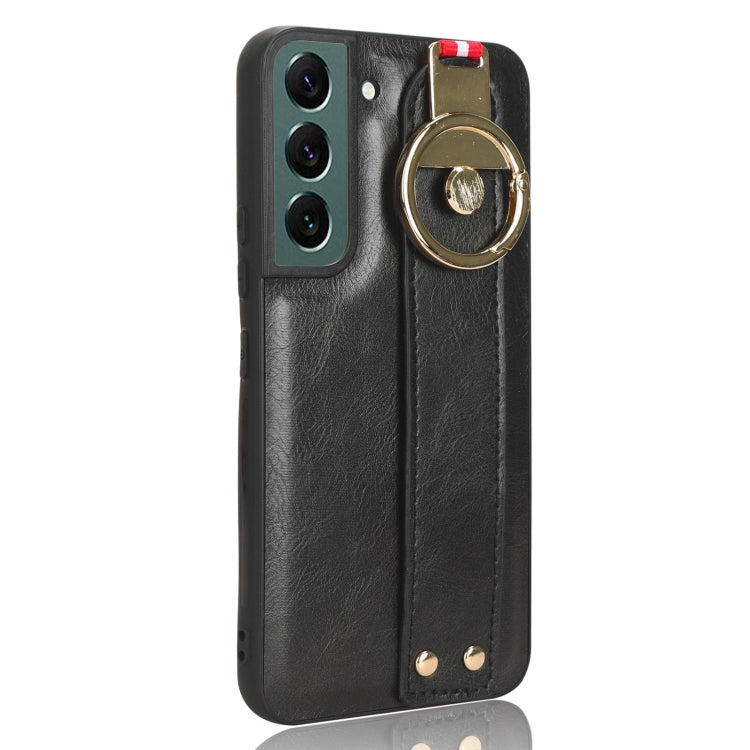 For Samsung Galaxy S22 5G Wristband Leather Back Phone Case