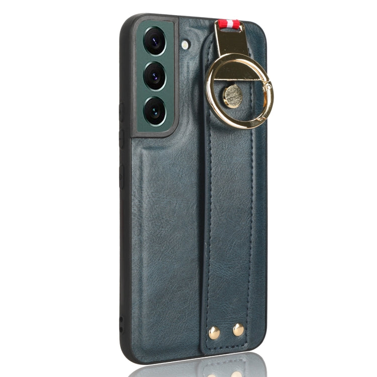 For Samsung Galaxy S22 5G Wristband Leather Back Phone Case