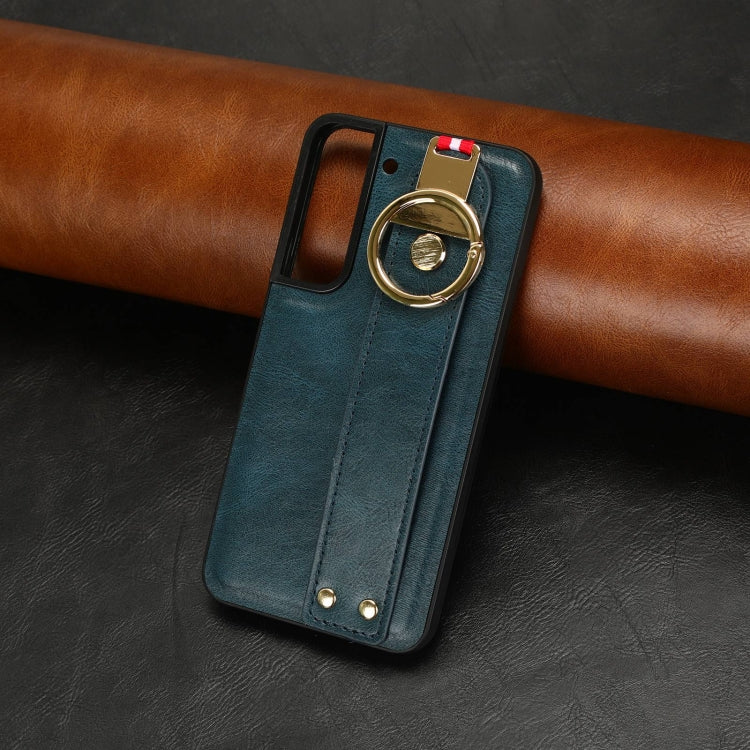 For Samsung Galaxy S22 5G Wristband Leather Back Phone Case