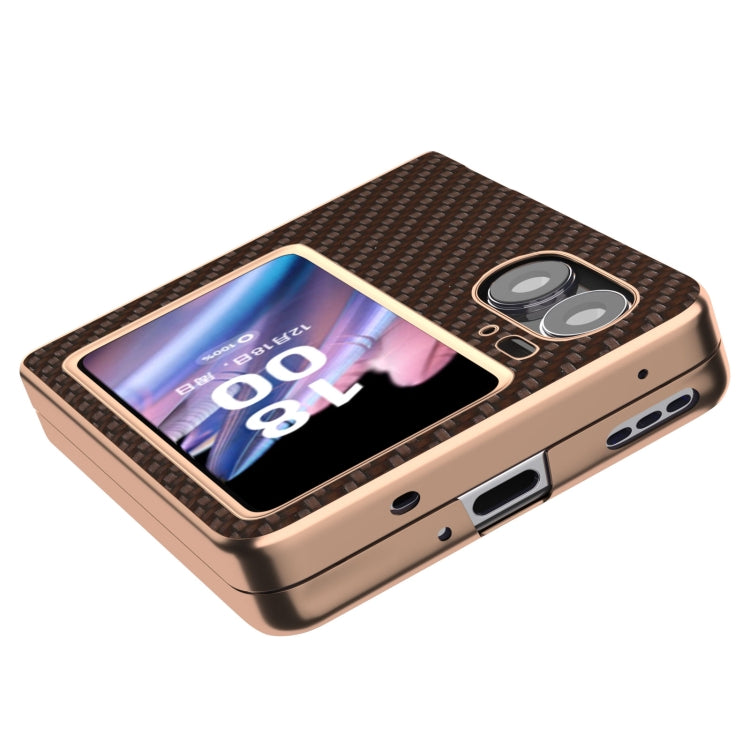 For OPPO Find N2 Flip Nano Electroplating Carbon Fiber Texture Phone Case