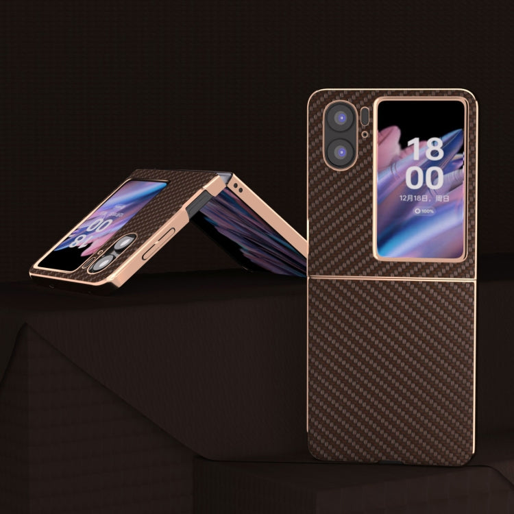 For OPPO Find N2 Flip Nano Electroplating Carbon Fiber Texture Phone Case