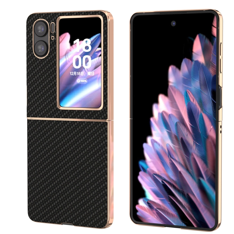 For OPPO Find N2 Flip Nano Electroplating Carbon Fiber Texture Phone Case