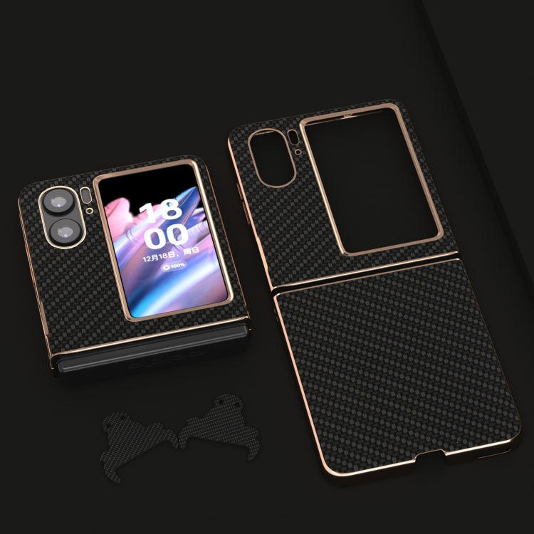 For OPPO Find N2 Flip Nano Electroplating Carbon Fiber Texture Phone Case