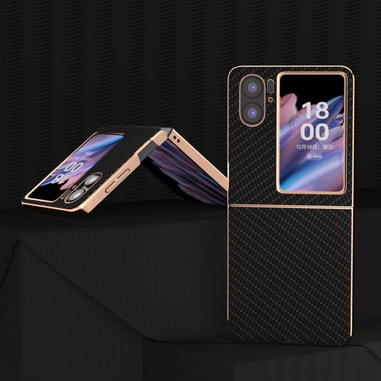 For OPPO Find N2 Flip Nano Electroplating Carbon Fiber Texture Phone Case