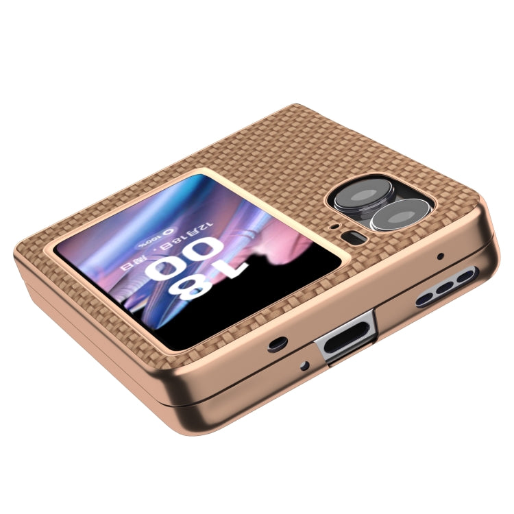 For OPPO Find N2 Flip Nano Electroplating Carbon Fiber Texture Phone Case