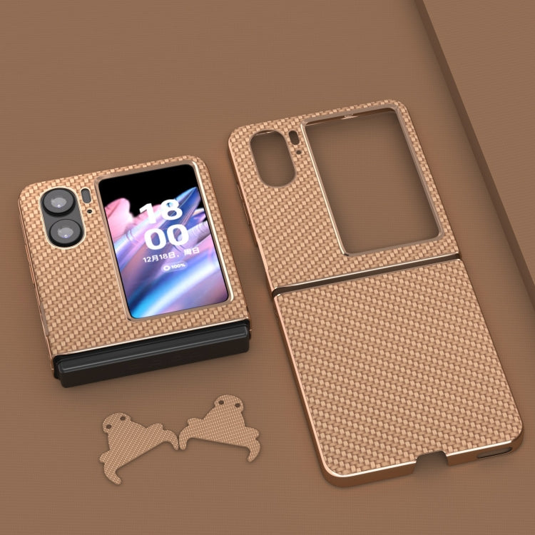 For OPPO Find N2 Flip Nano Electroplating Carbon Fiber Texture Phone Case