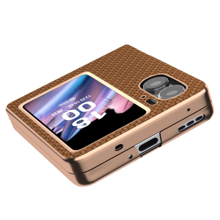 For OPPO Find N2 Flip Nano Electroplating Carbon Fiber Texture Phone Case