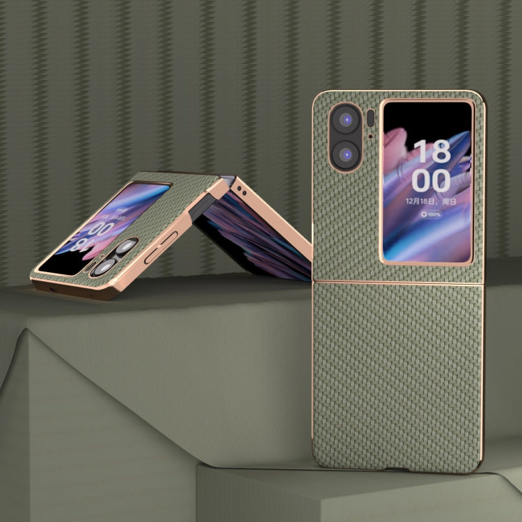 For OPPO Find N2 Flip Nano Electroplating Carbon Fiber Texture Phone Case