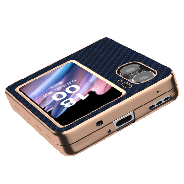 For OPPO Find N2 Flip Nano Electroplating Carbon Fiber Texture Phone Case