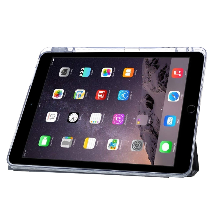 For iPad Air / Air 2 / 9.7 2018 / 2017 Clear Acrylic Deformation Leather Tablet Case