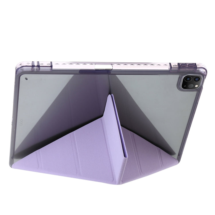 For iPad Pro 11 2022 / 2021 / 2020 Clear Acrylic Deformation Leather Tablet Case