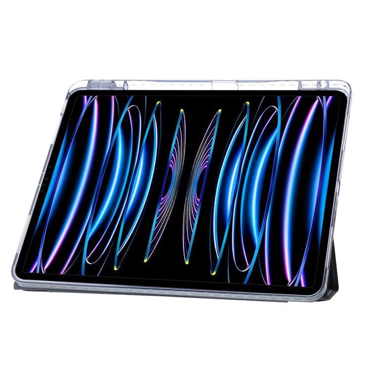 For iPad Pro 12.9 2022 / 2021 / 2020 Clear Acrylic Deformation Leather Tablet Case